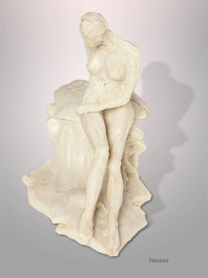 Hanna, Poured Marble Statue by Karen Cauvin Eustis Hanna, Poured Marble Statue by Karen Cauvin Eustis