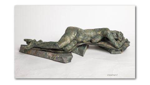Dreamer II, A Fired Clay Sculpture by Karen Cauvin Eustis Dreamer II, A Fired Clay Sculpture by Karen Cauvin Eustis